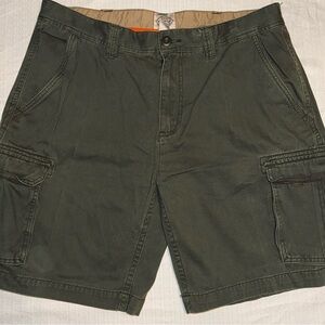 St. John's Bay Green Cargo Shorts Casual Cotton Twill